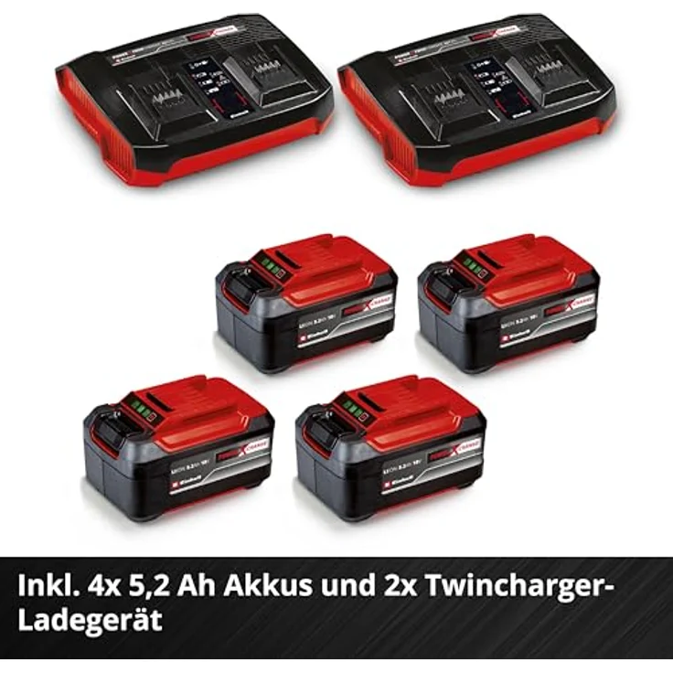 Einhell Akkurasenmäher Professional GP-CM 36/52 S Li BL, 52 cm Schnittbreite, 4 x 5,2 Ah Plus Akkus und 2 Twincharger – Bild 6