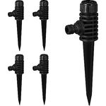 Relaxdays Sprühregner Garten, 5er Set, Klickstecker Anschluss, mit Erdspieß, Flächen bis 30 m², Sprinkler, schwarz, 50% Kunststoff, 19 x 6 x 3 cm