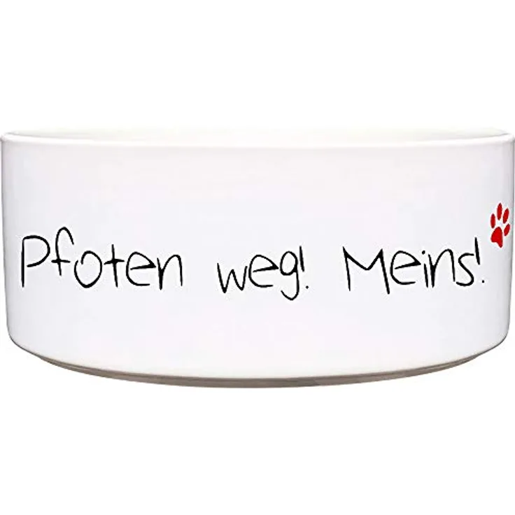 Cadouri Keramik Hundenapf » Pfoten Weg! Meins! « Futternapf Wassernapf - 1.300 ml