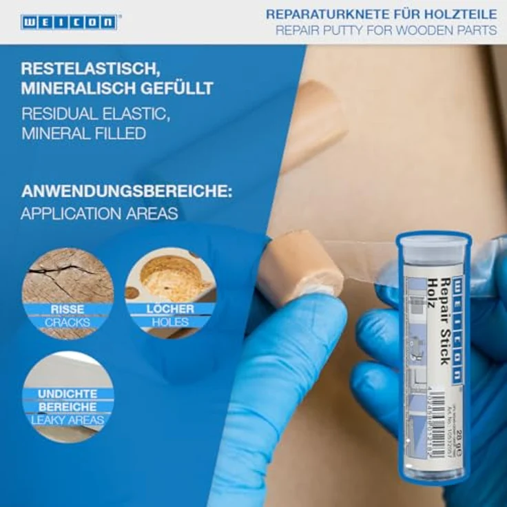 WEICON Repair Stick Holz, 56 g für dauerhafte und elastische Reparaturen von Holzteilen – Bild 2