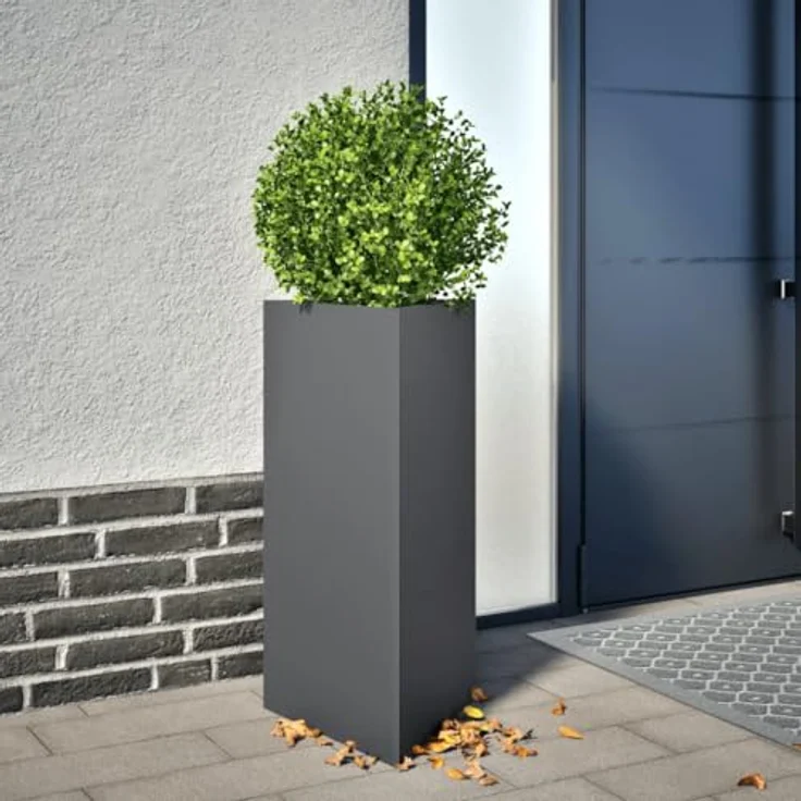 vidaXL Pflanzkübel 2 STK. Anthrazit Dreieckig 40x34,5x70 cm Stahl mit unkraut- und schädlingsschutz – Bild 2