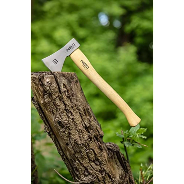 Neo Bushcraft-Axt 400g, robuste Axt mit Eschenholzgriff und Lederhülle – Bild 7