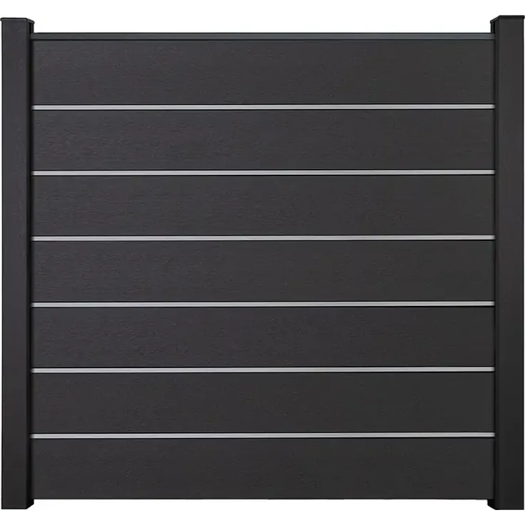 GroJa Solid Steckzaun Grande Premium, 180 x 180 cm, anthrazitgrau, wetterfest und pflegeleicht mit Aluminiumlisenen