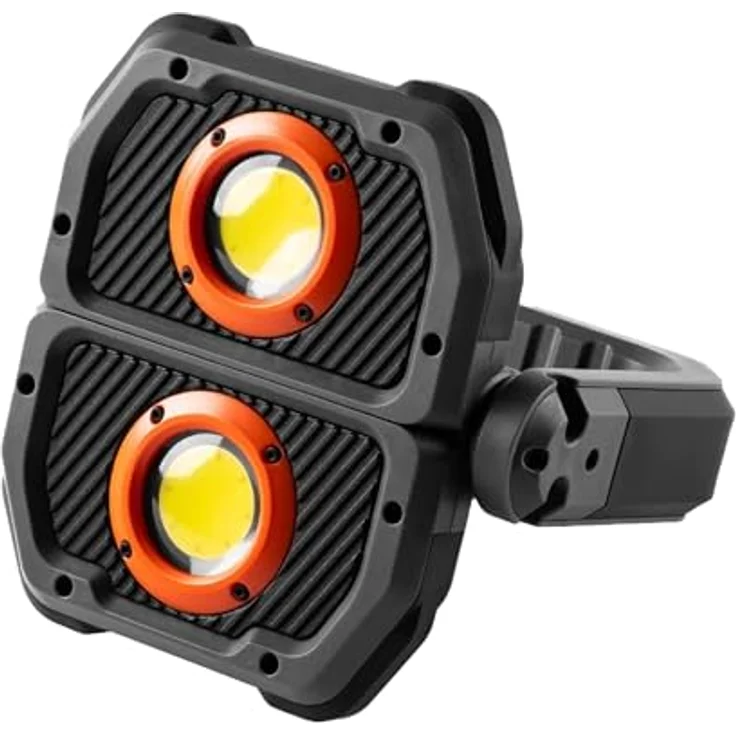 NEBO Omni 3K, Arbeitsleuchte für Handwerker mit doppeltem COB-Ausgang, stoßfest und wasserfest, tragbare, aufladbare USB-C Taschenlampe mit drehbarem magnetischem Handgriff und Dimmer-Funktion – Bild 1