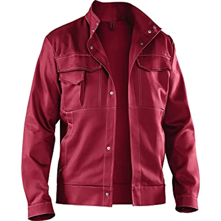 KÜBLER Workwear KÜBLER ORGANIQ Arbeitsjacke rot, Größe 102, Herren-Arbeitsjacke aus Baumwolle, bequeme Arbeitsjacke