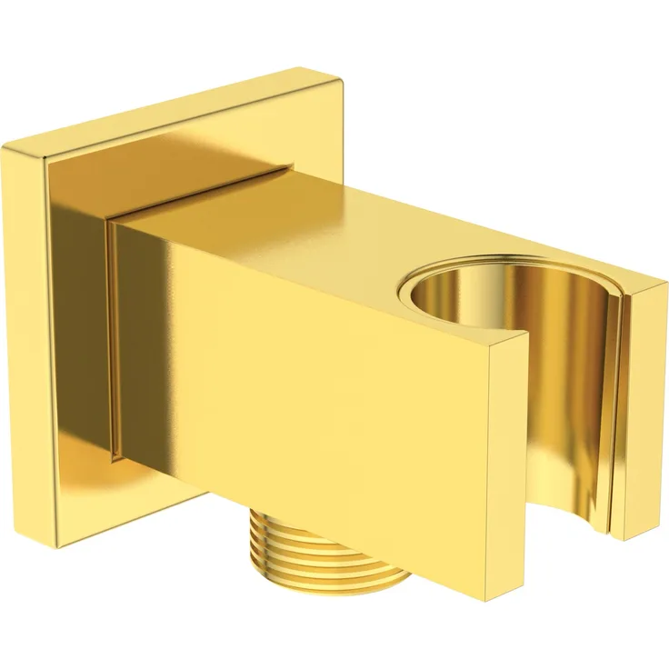 Ideal Standard Brausehalter Idealrain Atelier, eckig mit Anschluss, Brushed Gold, hohe Kratzfestigkeit