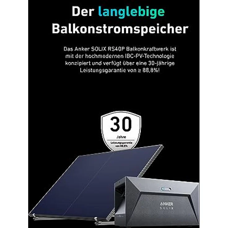 Anker SOLIX RS40P Balkonkraftwerk mit Speicher, Solarbank E1600 und 890Wp Photovoltaik Solarpanel, Kostenloses OTA-Update auf 800W Mikro-Wechselrichter, Typ-N IBC-Modul, 1600Wh Set mit Halterung, Smart Stromkosten sparen - Preisvergleich – Bild 3