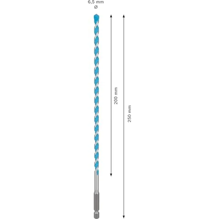 Bosch EXPERT HEX-9 Multi Construction Bohrer, 6,5 x 200 x 250 mm, hochpräzise Bohren mit Carbide-Spitze – Bild 3