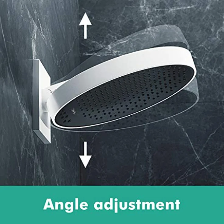 hansgrohe Rainfinity 3jet Kopfbrause mit Brausearm, matt weiß, 3 Strahlarten, 28.10 l/min, inkl. Duscharm – Bild 3