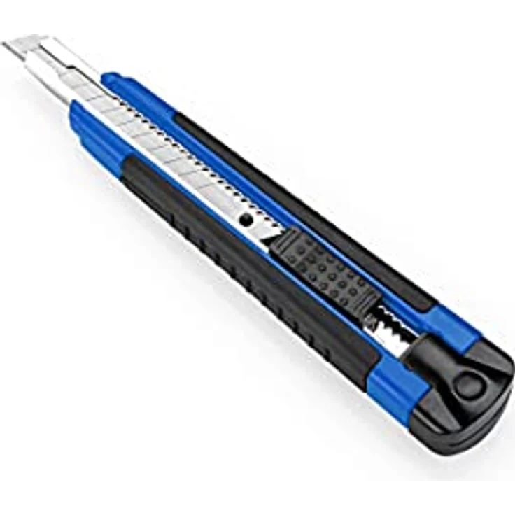 DAHLE PRO-Cutter 10870, Teppichmesser mit Metall-Messerführung, 9 mm Klinge, blau, inkl. 12 Abbrechklingen und 2 Ersatzmessern – Bild 1