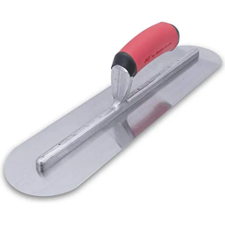 Marshalltown vollabgerundete Glättkelle mit Softgrip Griff aus Stahl, Werkzeug für Verputzer, Maße der Kelle: 457x102 mm