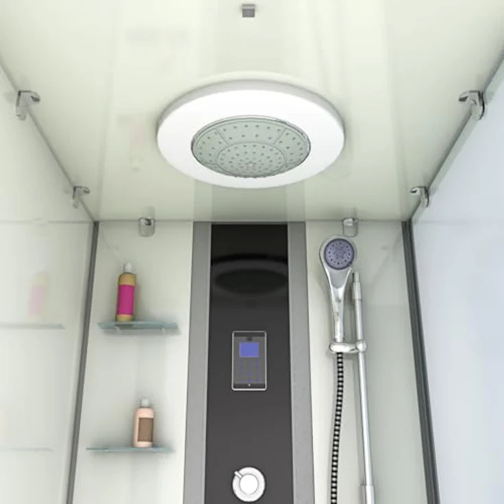 AcquaVapore K05-L01-WP, Whirlpool-Dusche Kombination 180x90 cm, weiß mit Regendusche, 10 Massagedüsen und Touchscreen-Display – Bild 8