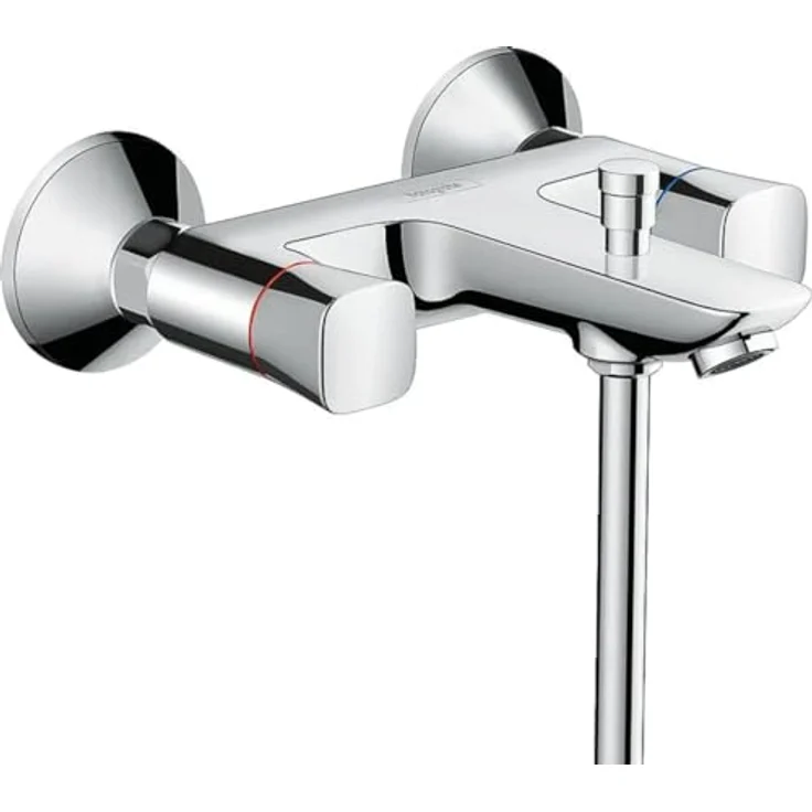 hansgrohe Logis 2-Griff Wannenarmatur Aufputz, Chrom, maximale Durchflussmenge 26 l/min, Keramikventile, automatischer Umsteller – Bild 2