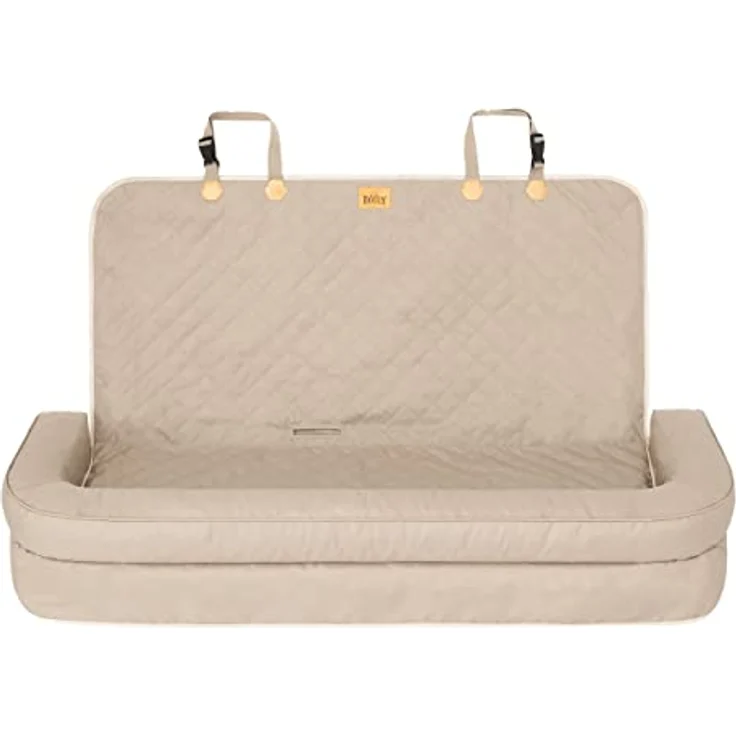 DOGGY Hundeautositz, Hundebox, Hundebett, Transportboxen, Rückbank, Hundedecke, Hundekörbchen, Katzenbett für kleine Hunde 135 x 45 cm Beige Oxford, Universalität, Stabile Riemen, Leicht zu reinigen, Wasserdicht, OEKO-TEX-zertifiziert – Bild 2