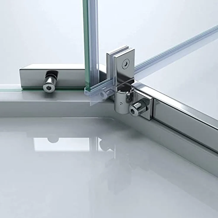 doporro Fünfeckdusche Duschkabine Rav08K 80x80x195cm Duschabtrennung ESG-Sicherheitsglas Klarglas inkl. Easy-Clean-Beschichtung – Bild 3