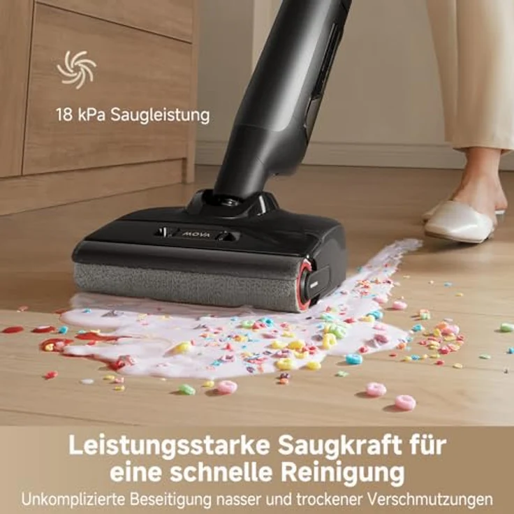 Dreame Nass-Trocken-Sauger Mova M10, 300 W, 18000Pa Saugleistung, Vollautomatische Selbstreinigung, Federleicht, Weiß – Bild 6