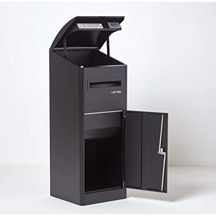 Smart Parcel Box XXL schwarz mit Schrägdach 43x41x110 cm, Paketbriefkasten zur Wand- oder Bodenmontage, Paketbox für Zuhause & Unternehmen, Briefkasten für Pakete & Briefe – Bild 5