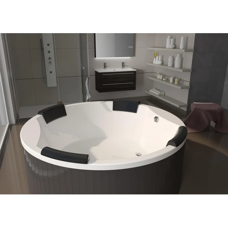 Riho Colorado, Badewanne für 2 Plätze, rund, 180x53cm, 440 Liter, weiß, einbaubar, Modell B038001005
