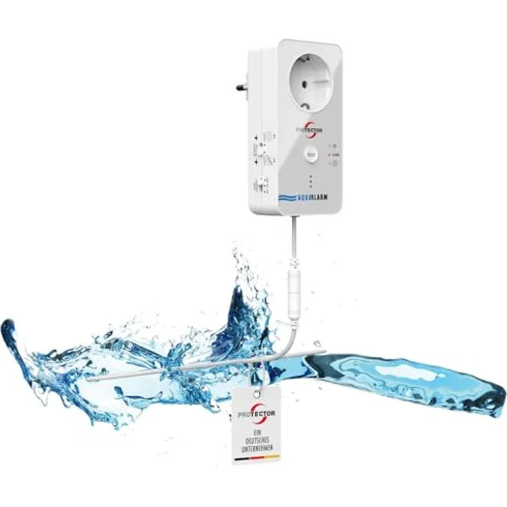 PROTECTOR WA-6 Wassermelder Full-Sensitive Detektorkabel, 2m, Alarmfunktion + Pumpensteuerung, 85dB, ideal für Keller und Waschmaschinen – Bild 1