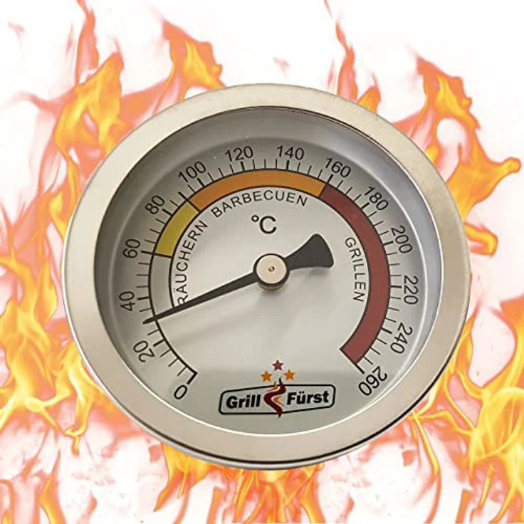 Grillfürst BBQ Deckelthermometer Therm 260 - Einbau Grillthermometer für Grill, Smoker oder Räucherofen, Ø 6,5 cm – Bild 1