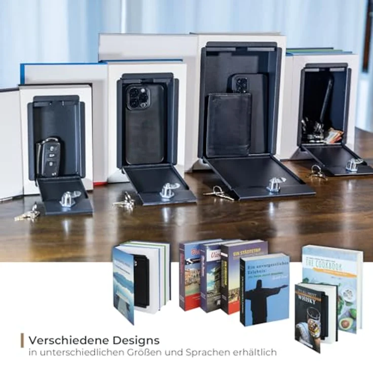 HMF Buchtresor Getarnte Buchkassette XL, Tresor für zuhause, Buchattrappe für Wertsachen, 22 x 13 x 15 cm – Bild 6