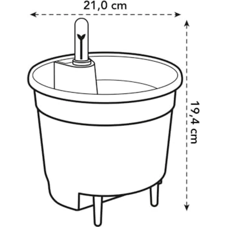 Elho Ø21 cm Selbstbewässerungssystem, schwarz – Bild 6