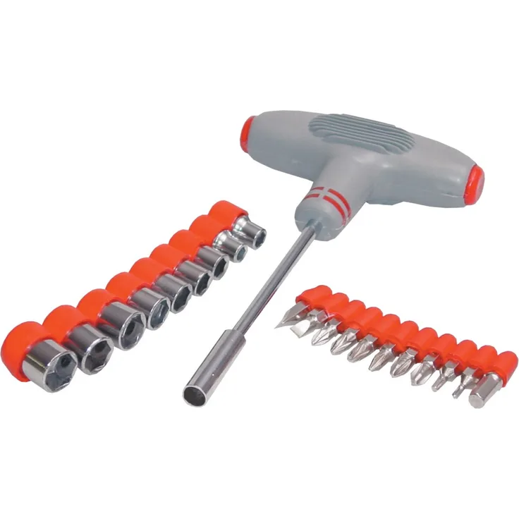 Veto 665515 Schraubenzieher T-Griff mit 10 Bits + 9 Nüsse