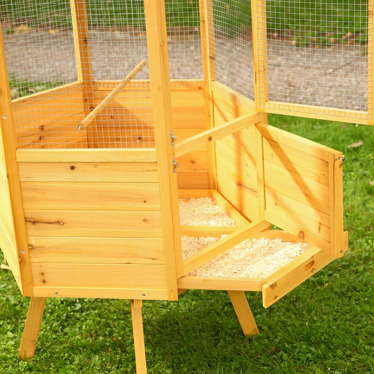 Vogelvoliere Voliere Vogelkäfig XXL 6-Eck Vogelhaus Vogel Käfig Haus Holz – Bild 4