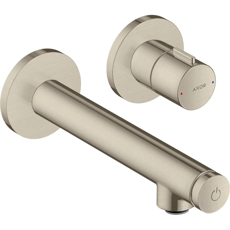 hansgrohe AXOR UNO 165 UP, Select-Waschtischmischer, Wandmontage, gebürstetes Nickel, präzise Temperatur- und Volumensteuerung, flexibler Griff