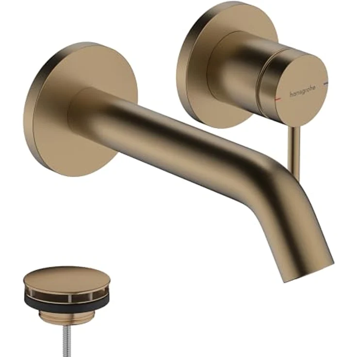 hansgrohe Tecturis S Einhebel-Waschtischarmatur Unterputz für Wandmontage, 165 mm Ausladung, mit Keramikmischsystem und einstellbarer Temperaturbegrenzung – Bild 1