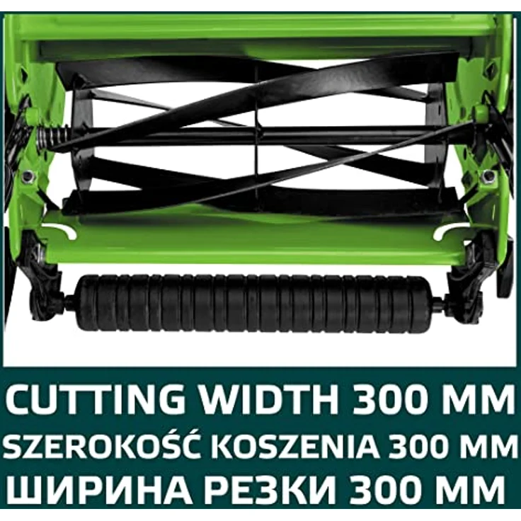 Verto Handmäher 15G350, 30 cm Schnittbreite, höhenverstellbar 12-45 mm, 16 l Fangkorb, 7 kg leicht, umweltfreundlich – Bild 5