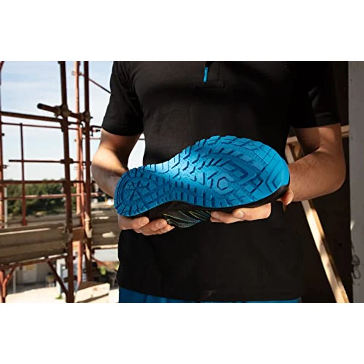BASE Sicherheitshalbschuh B1007A K-Energy S3 SRC, rutschfest, wasserabweisend, Größe 45, schwarz/blau – Bild 2