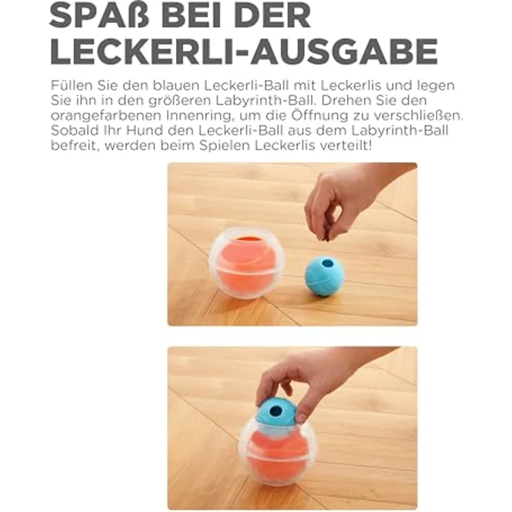 Outward Hound Nina Ottosson Dog Rumble Puzzle - Interaktives Intelligenzspielzeug - Spielball für Hunde mit Leckerli-Labyrinth, blau – Bild 3