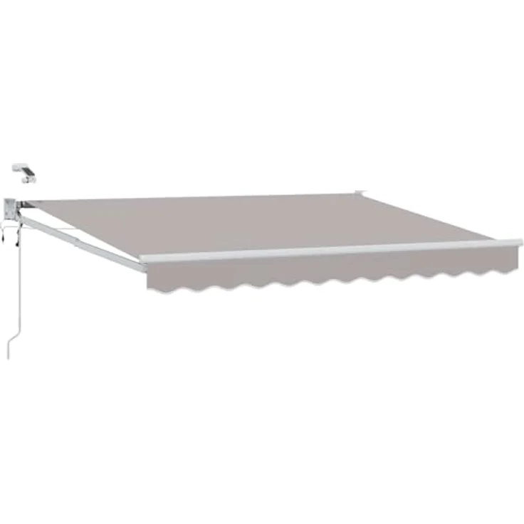 vidaXL Elektrische ausziehbare Markise Hellgrau, 3,5 x 2 m, mit LED und Wettersensor, wetterbeständig, Aluminiumrahmen – Bild 1