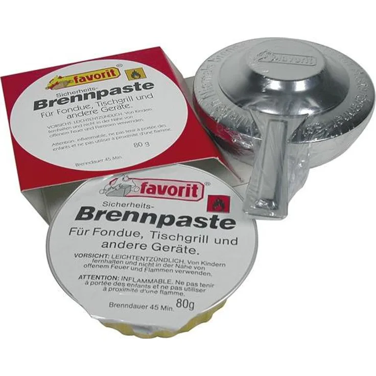 Favorit Brenner Set für Fondue, inkl. 80g Brennpaste, Brenndauer 45 min