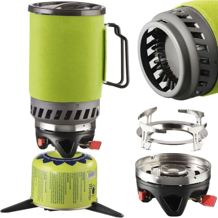 Meva TRIPPER SET, Campingkocher mit 1 kW Brennleistung, integrierter Piezozündung und leichtem Transportdesign