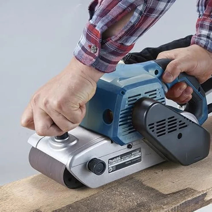 Makita M9400B Bandschleifer 100 x 610 mm, 940 W mit ergonomischem Griff und verriegelbarem Abzug – Bild 2