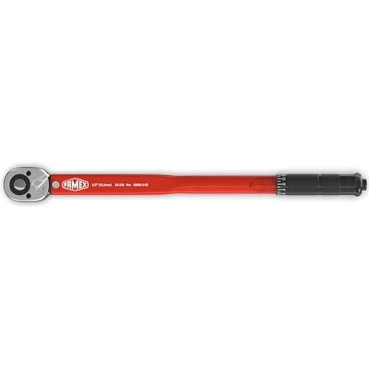 FAMEX 10886-3-RS Drehmomentschlüssel 1/2" (12,5mm) 30-210 Nm - für Auto Motorrad SUV Van - inkl. Verlängerung 3 Stecknüsse/Schoneinsätze – Bild 5