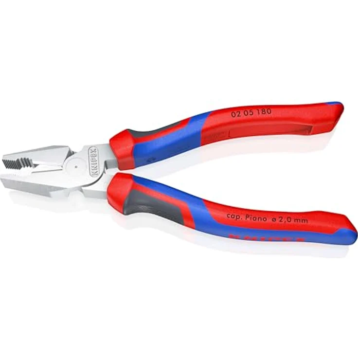 KNIPEX 02 05 180 Kraft-Kombizange mit Mehrkomponenten-Hüllen verchromt 180 mm – Bild 2