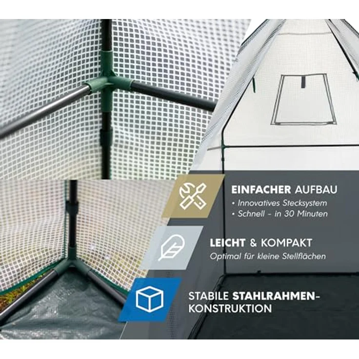 WESTMANN Überwinterungszelt Chili | 120x120x180 cm Weiß| Pflanzenschutz & Foliengewächshaus zum Überwintern von Pflanzen - Preisvergleich – Bild 5