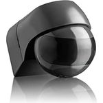 SEBSON® Bewegungsmelder Aussen IP44 Aufputz, Anthrazit, LED geeignet, programmierbar, Infrarot Sensor Reichweite 12m / 180°, Wand Montage schwenkbar, 3-Draht