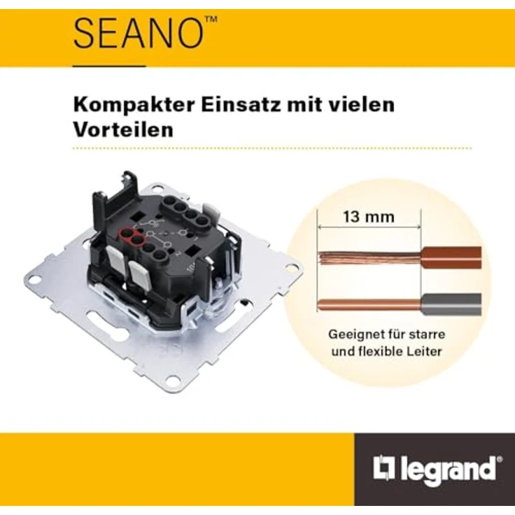 LEGRAND SEANO Bewegungsmelder-Einsatz, 170° Erfassungsbereich, mit Handbetätigung, 2-150W, max. 8 m Reichweite, 765037 – Bild 3