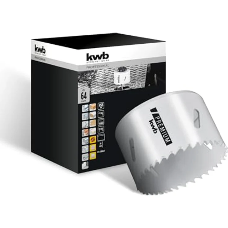 kwb Ø 64 mm Lochsäge HSS-Bi-Metall 598064 (Vario-Zahnung, 8% Cobalt, hohe Rundlaufgenauigkeit) – Bild 2