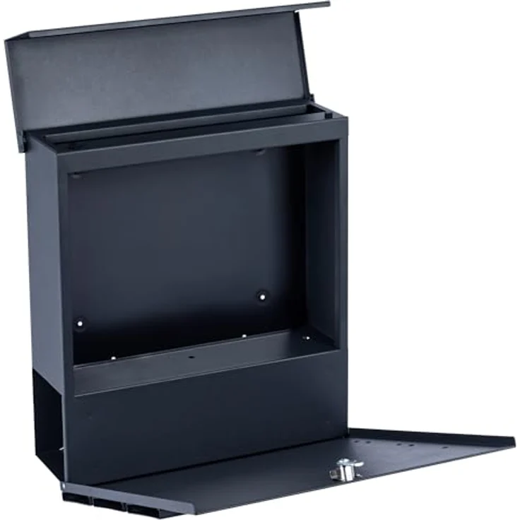 Zelsius Briefkasten Straight mit Zeitungsfach | Postbox in RAL7016 Anthrazit | integrierter Soft-Close-Effekt | Wand- oder Ständermontage | Briefbox, Wandbriefkasten, Postkasten, Mailbox, Letterbox – Bild 4