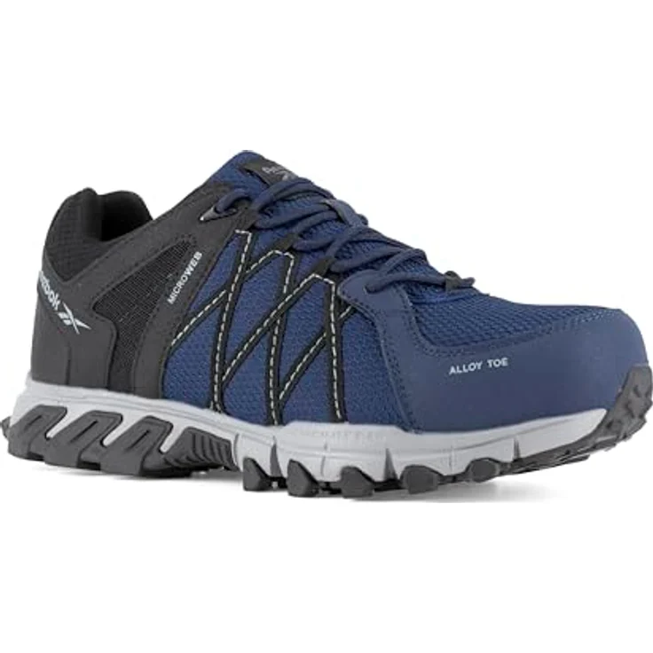 Reebok S1P Trailgrip Sicherheitsschuhe, navy black, sportlicher Halbschuh mit atmungsaktivem Obermaterial und Aluminium-Zehenkappe, Größe 47 – Bild 1