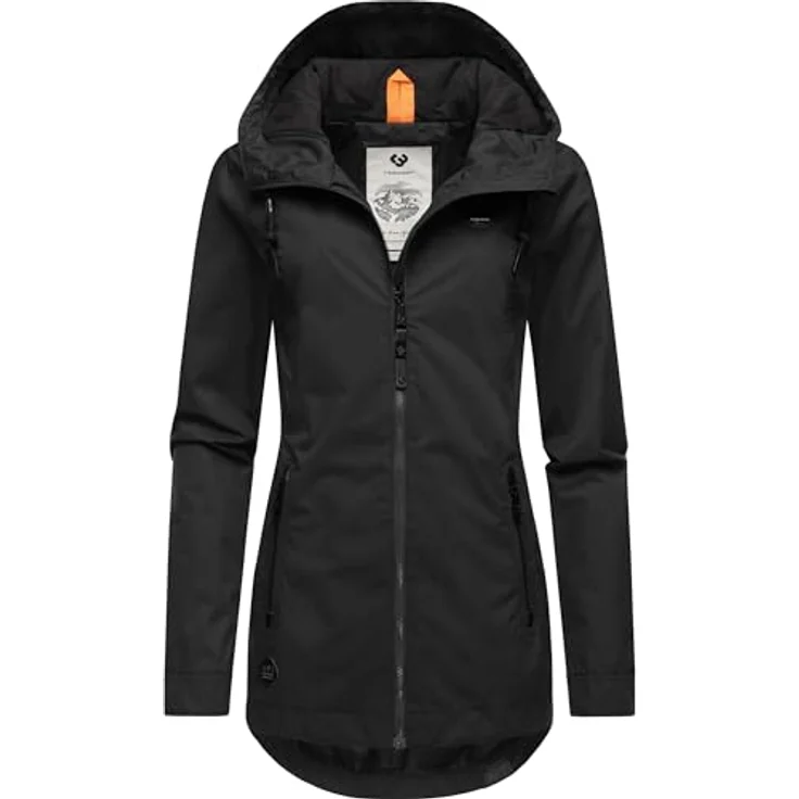 Ragwear Zuzka, Damen Jacke, wasserdicht mit verstellbarer Kapuze, Schwarz, 5XL – Bild 4