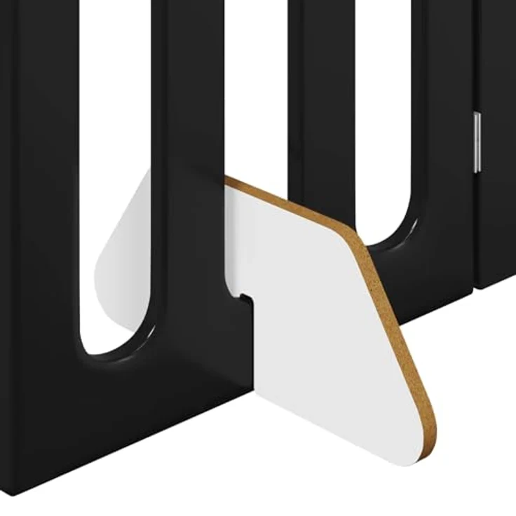 vidaXL Faltbarer Haustierzaun, 4-teilig, Schwarze Eiche, 201 x 38 x 90 cm, flexibles Faltpanel-Design, einfache Montage ohne Bohren – Bild 7