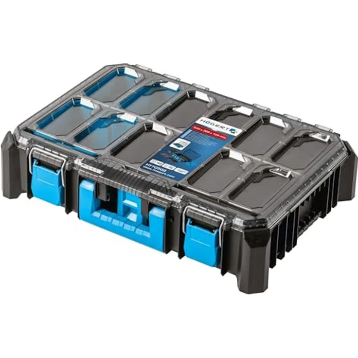 Högert Technik Koffer-Organizer HTM, 5-funktionale Tassen, Metallscharniere, resistent gegen Beschädigungen, wasserdicht und staubdicht, modularer Aufbau - HT7G508 – Bild 1