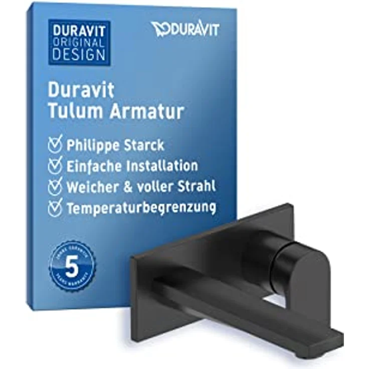 Duravit Tulum Waschtischarmatur, Unterputz, Wasserhahn Bad, Waschbecken Armatur, Schwarz Matt – Bild 1
