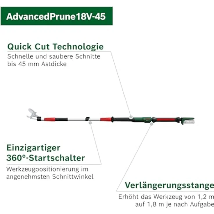 Bosch Home & Garden Akku-Astschere AdvancedPrune 18V-45 Solo, bis 1,8 m Arbeitshöhe, ohne Akku und Ladegerät – Bild 2